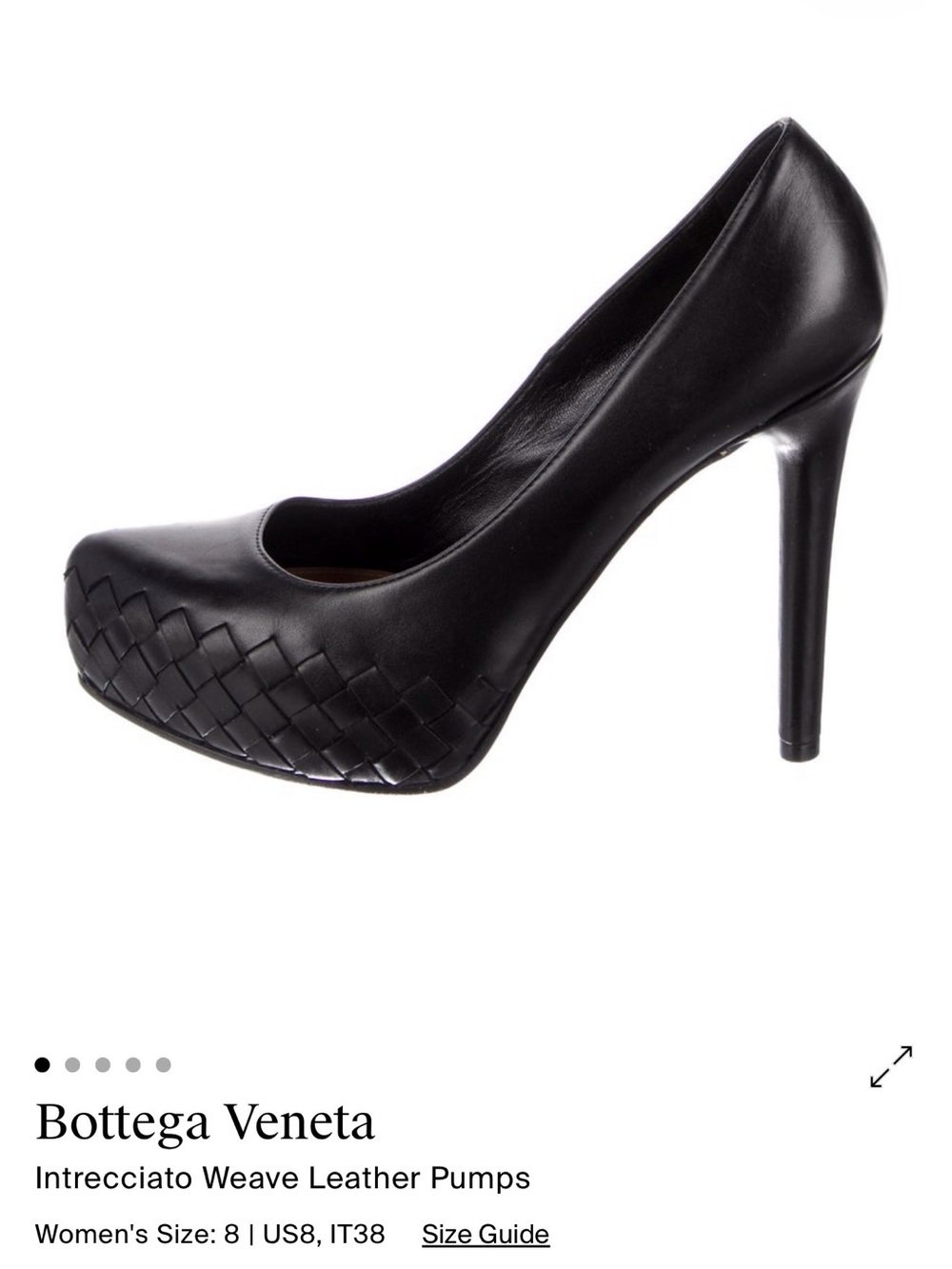 Bottega Veneta Black Woven Leather Platform Stiletto